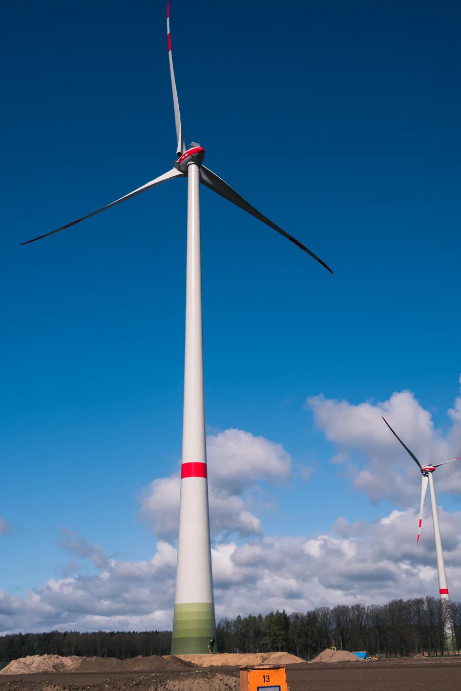 Construction management wind turbine