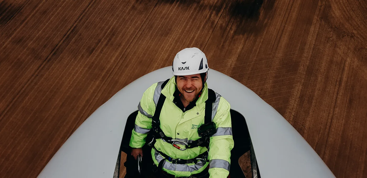 Windkraftanlage im Betrieb