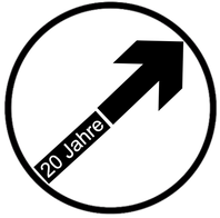 20 Jahre Weiterbetrieb Symbol.